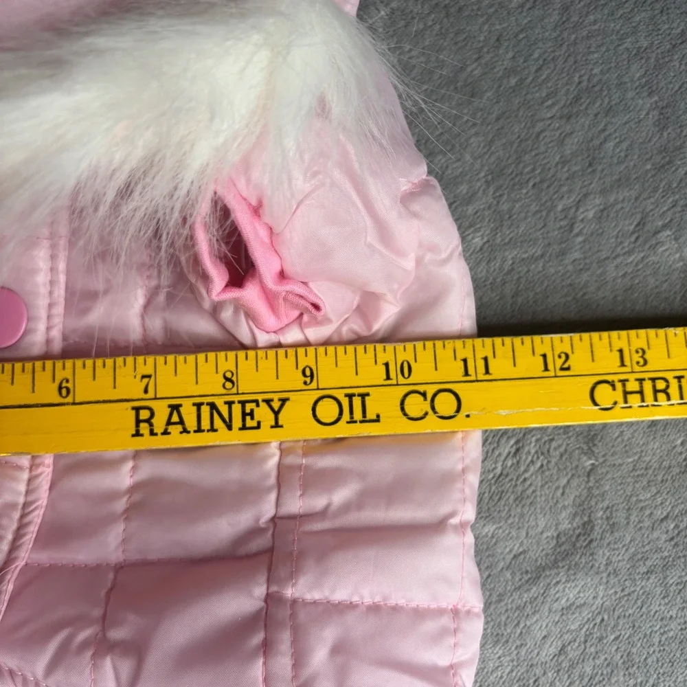 Everest Snow Parka Dog Medium Pink Quilted Faux Fur Hood Water‎ Resist Jacket